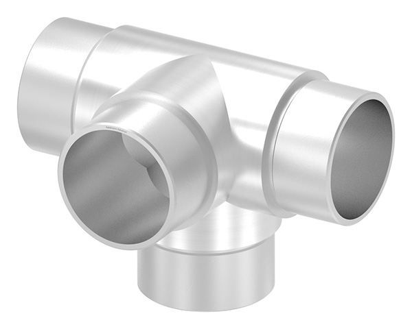 T-Stück 90° mit 4 gleichen Abgängen, für 42,4 x 2,0mm, V2A