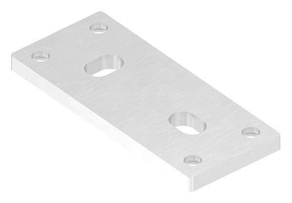 Ankerplatte, 130 x 55 x 8mm, passend für Spannringe, V2A