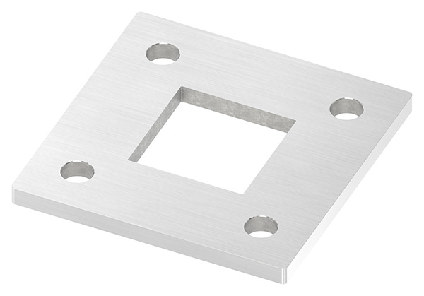 Ankerplatte, 120 x 120 x 8mm, mit Längsschliff , V2A